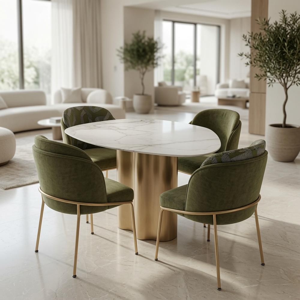 JUEGO DE COMEDOR ATENEA 4 SILLAS CON PIEDRA SINTERIZADA TU MESITA - 1
