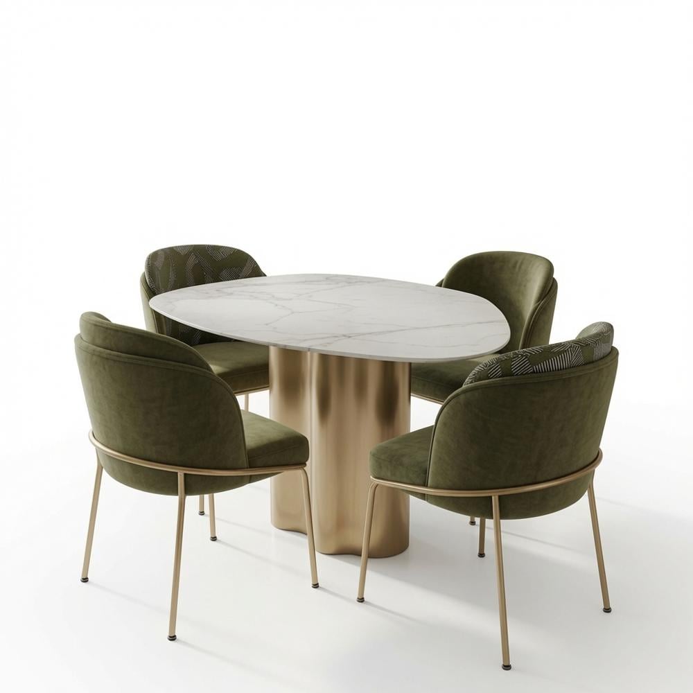 JUEGO DE COMEDOR ATENEA 4 SILLAS CON PIEDRA SINTERIZADA TU MESITA - 2