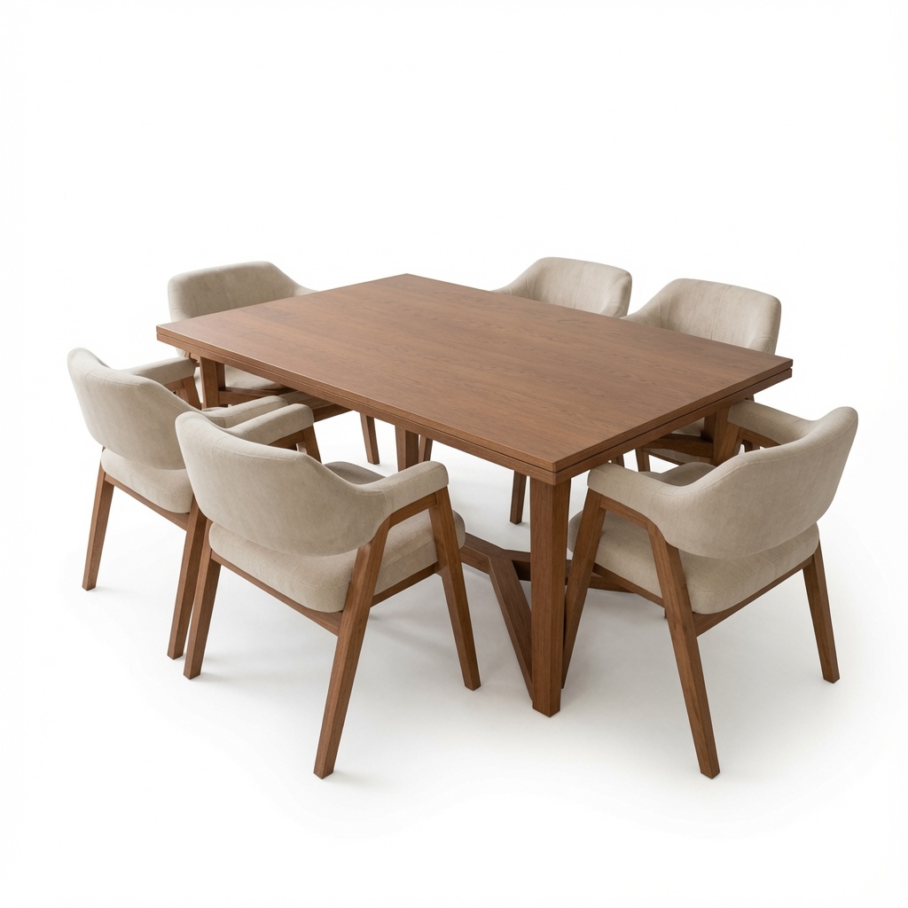 JUEGO DE COMEDOR CON 6 BUTACAS TU MESITA ELARA AESTHETIC EN MADERA - 2