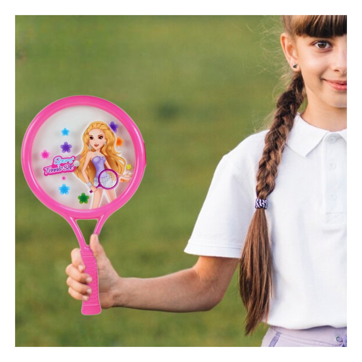JUGUETE RAQUETAS Y DOS PELOTAS CON CUERDA ROSADO PARA REGALO INFANTIL YSTICKY - 5