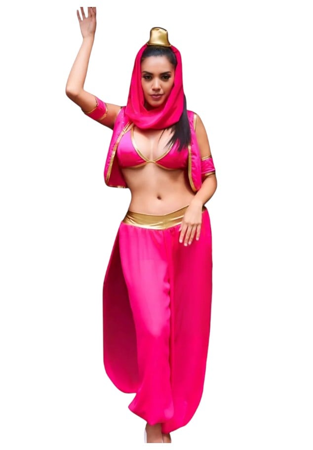 DISFRAZ MI BELLA GENIO GORRITO BRALET CHAQUETITA BRAZOS PANTALONES SET - 1