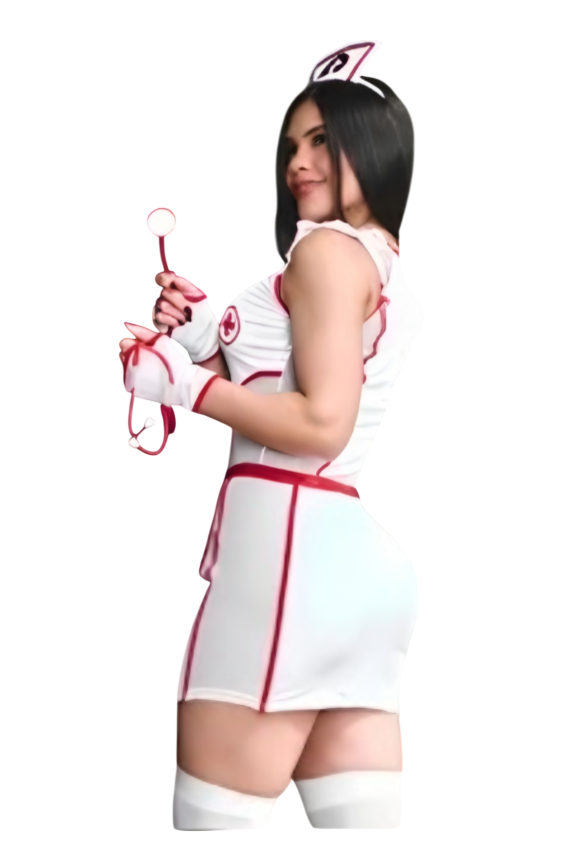 DISFRAZ DE ENFERMERA SEXY HALLOWEEN VESTIDO CON ESTETOSCOPIO Y MEDIAS - 2