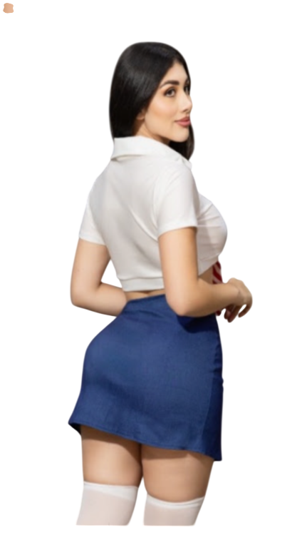 DISFRAZ HALLOWEEN COLEGIALA MINI TOP MINIFALDA SHORT RBD - 2