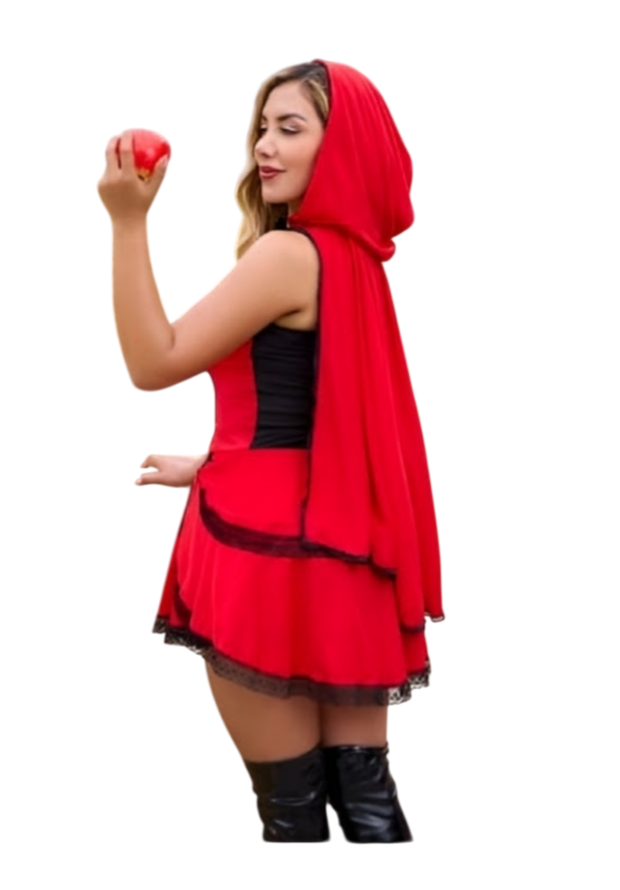 DISFRAZ CAPERUCITA ROJA SEXY HALLOWEEN VESTIDO CAPERUZA - 2