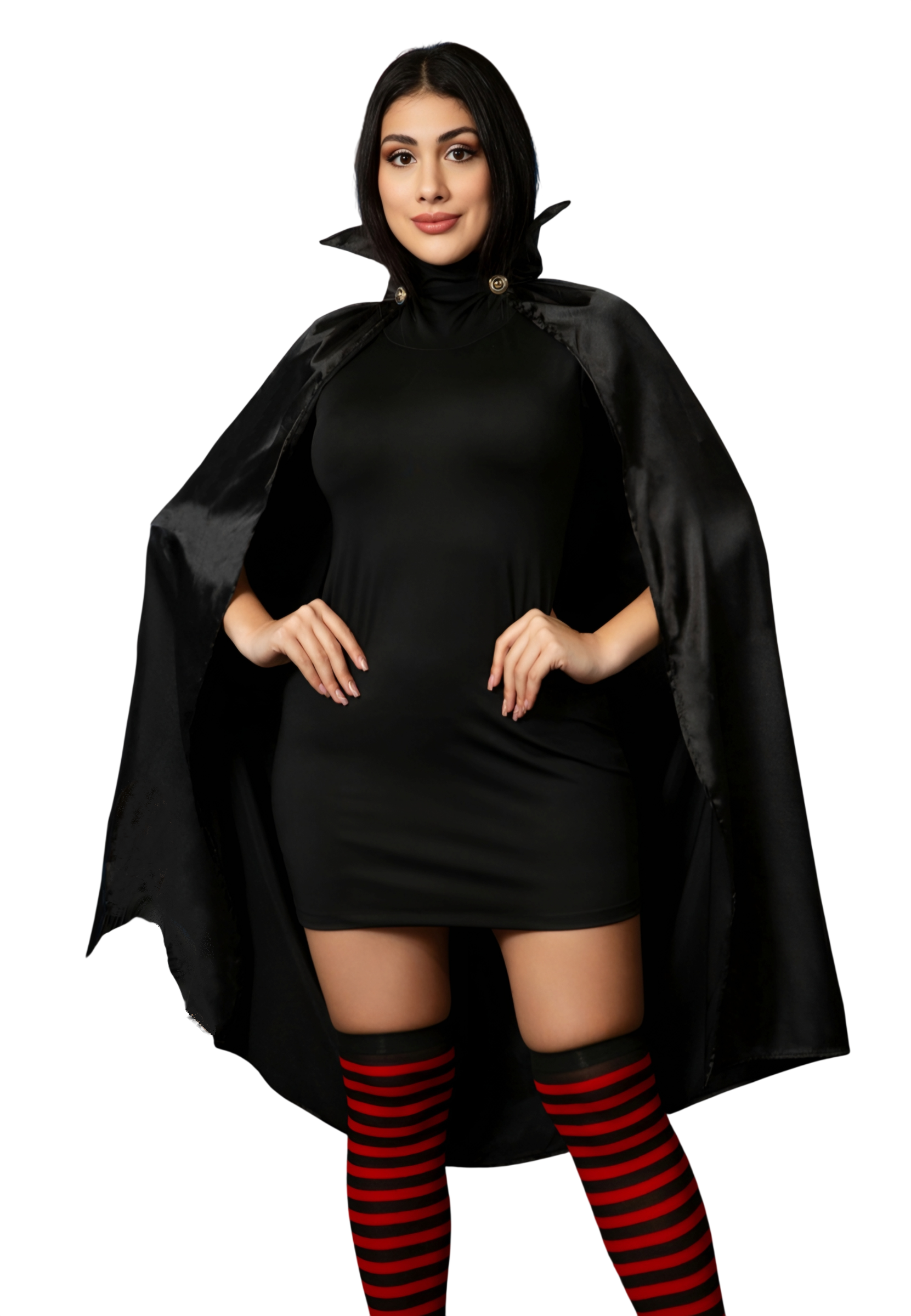 DISFRAZ VAMPIRA MAVIS SEXY HALLOWEEN CAPA VESTIDO MEDIAS SET - 1