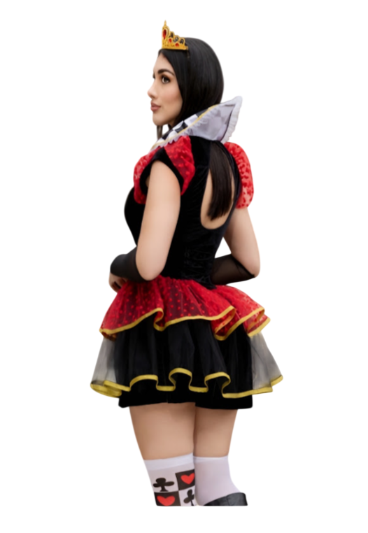 DISFRAZ REYNA DE CORAZONES SEXY HALLOWEEN VESTIDO MEDIAS CORONA - 2