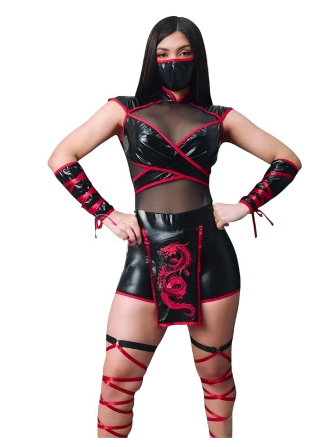 DISFRAZ NINJA SEXY HALLOWEEN ENTERIZO SHORT - 1