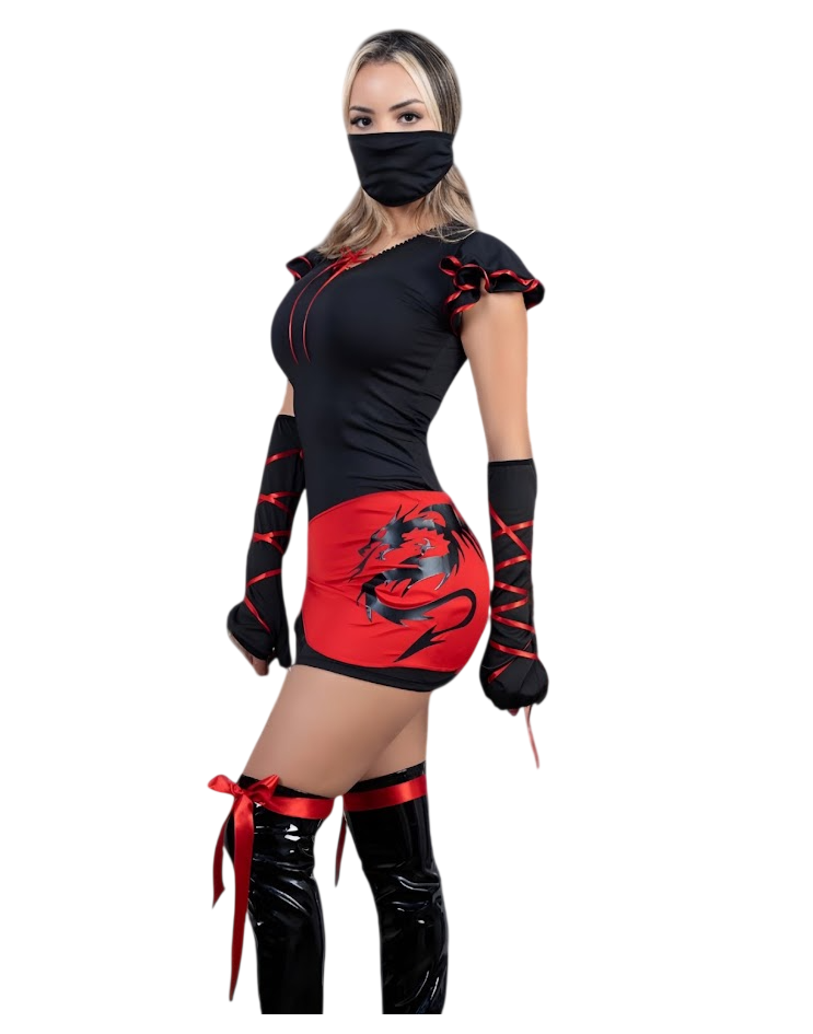 DISFRAZ NINJA SEXY HALLOWEEN VESTIDO - 2