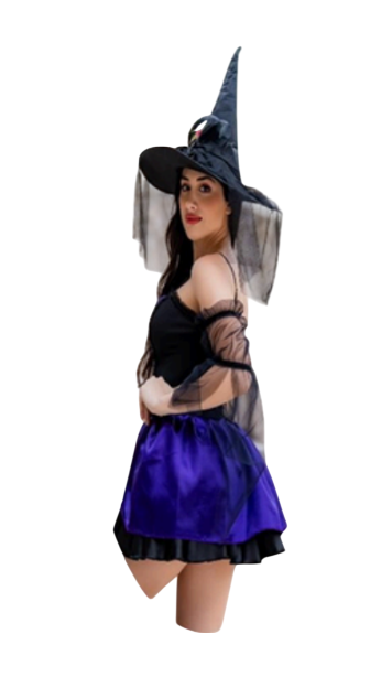 DISFRAZ DE BRUJA SEXY HALLOWEEN VESTIDO SOMBRERO - 2
