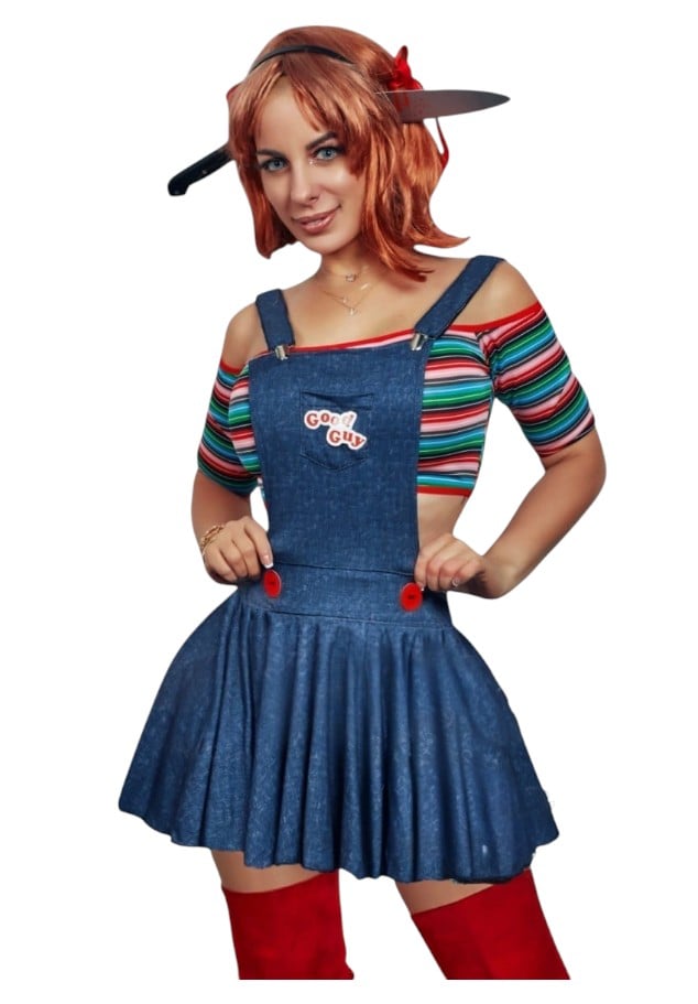 DISFRAZ CHUCKY SEXY HALLOWEEN VESTIDO OVEROL TOP - 1