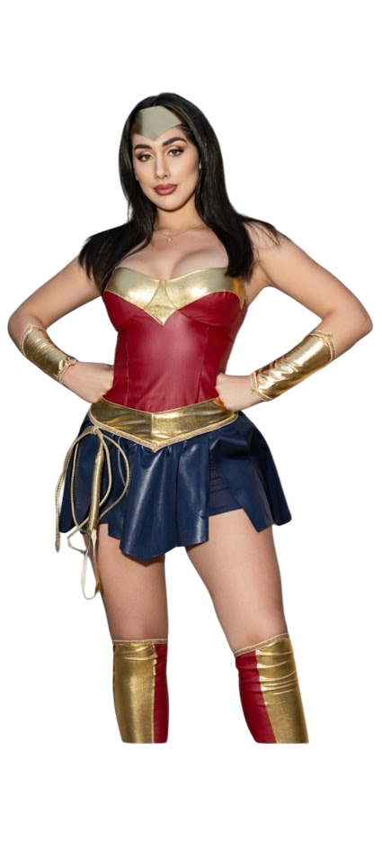 DISFRAZ MUJER MARAVILLA SEXY HALLOWEEN WONDER WOMAN CON ACCESORIOS - 1