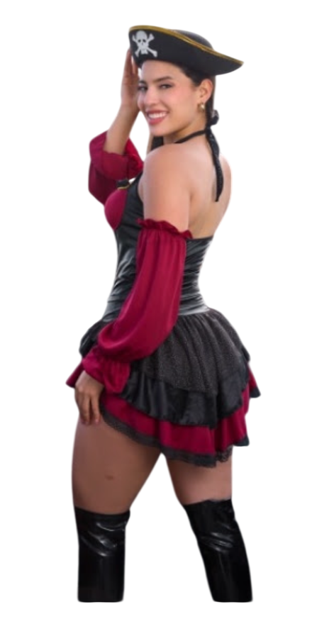 DISFRAZ DE PIRATA SEXY HALLOWEEN ESTILO CORSET CON MANGAS - 2