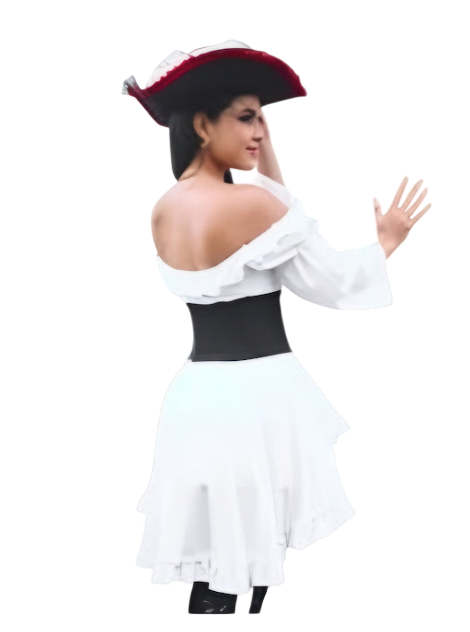 DISFRAZ DE PIRATA SEXY HALLOWEN VESTIDO CON CINTURON FAJA Y SOMBRERO - 2