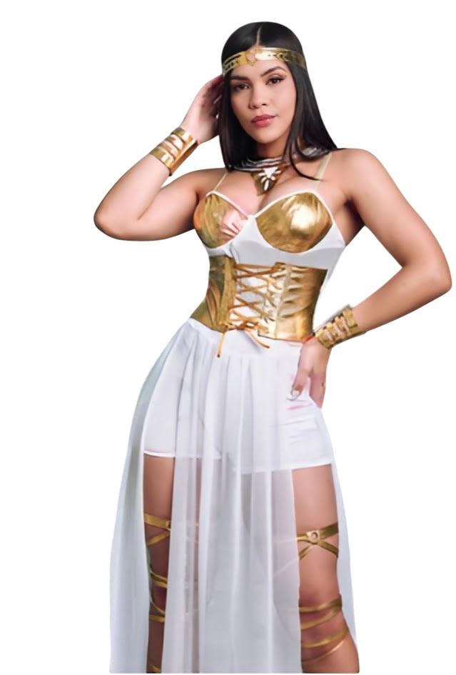 DIOSA GRIEGA DISFRAZ HALLOWEEN VESTIDO SHORT - 1
