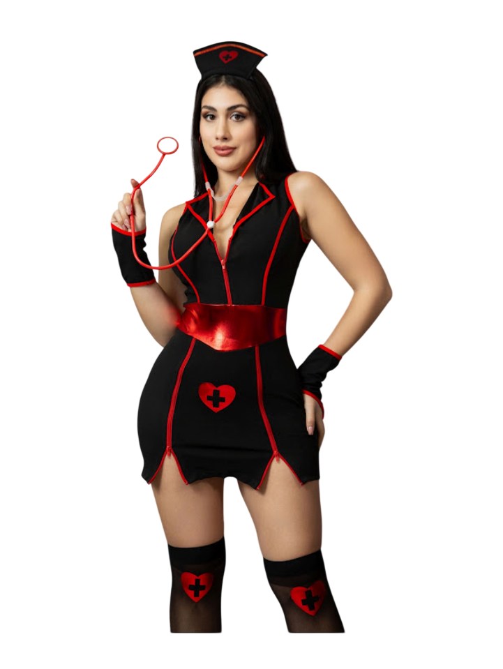 DISFRAZ ENFERMERA SEXY HALLOWEEN VESTIDO Y ACCESORIOS - 1