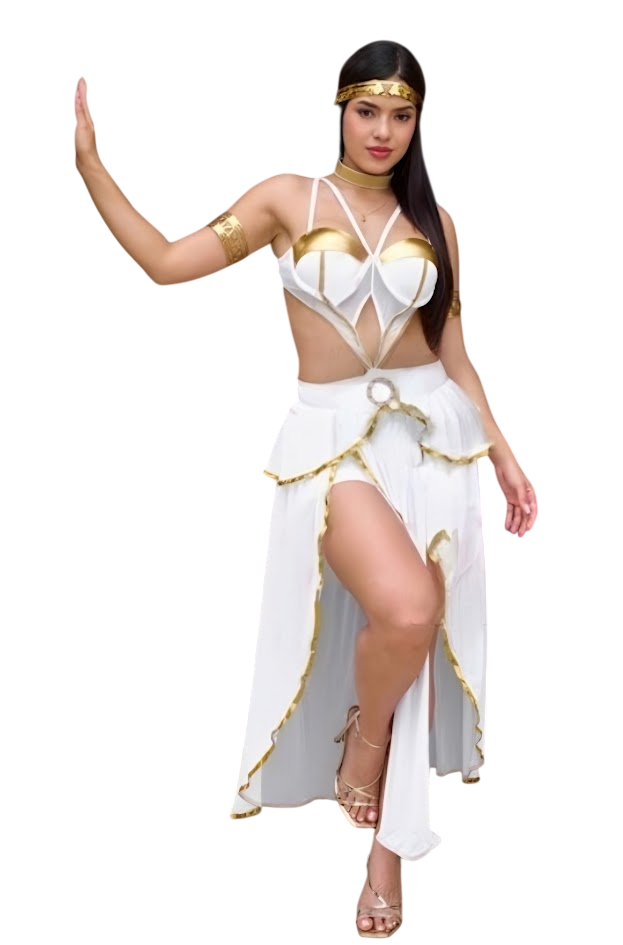DISFRAZ DIOSA GRIEGA SEXY HALLOWEEN VESTIDO CON COPAS - 1