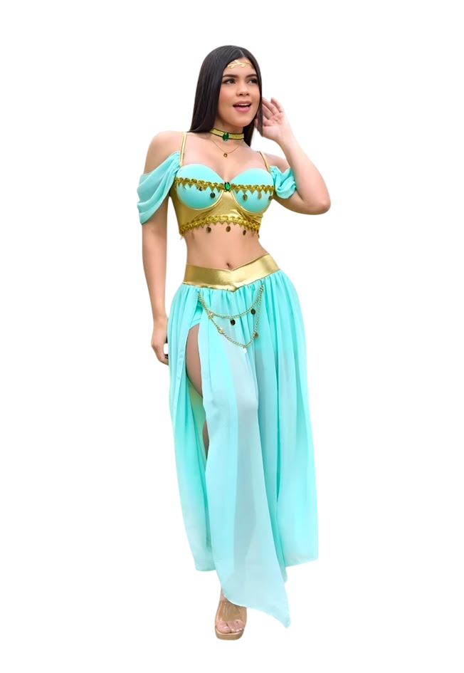 DISFRAZ PRINCESA JAZMIN SEXY HALLOWEEN CON ACCESORIOS - 1