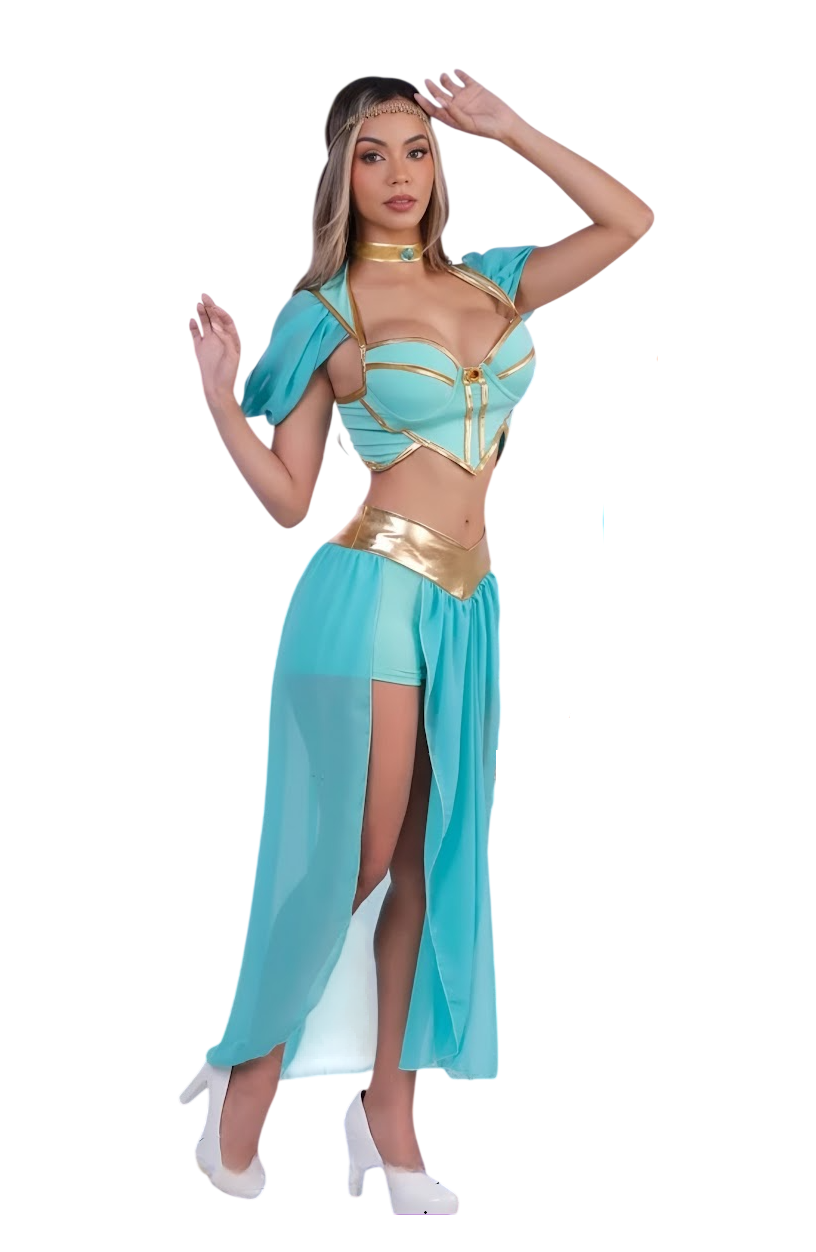 DISFRAZ DE JAZMIN VINCY SEXY HALLOWEEN ALADINO LENCERIA - 1