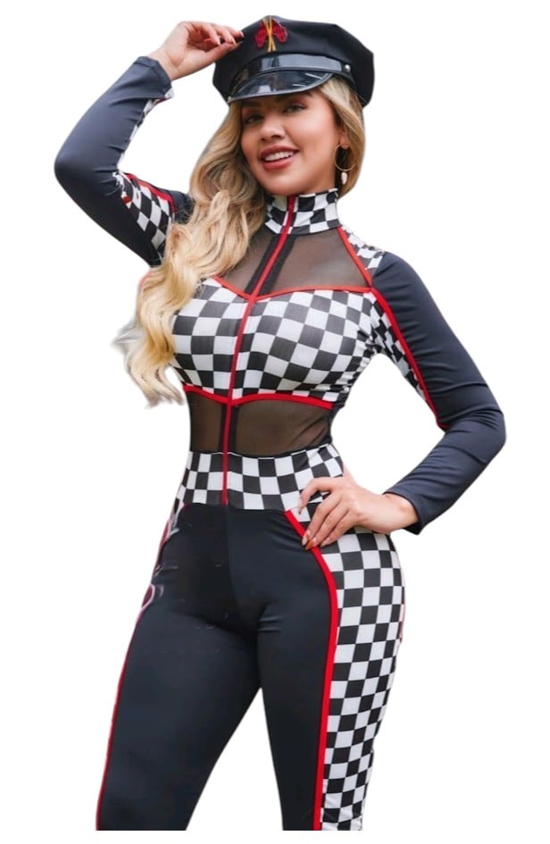 DISFRAZ FORMULA 1 HALLOWEEN CORREDORA ENTERIZO - 1
