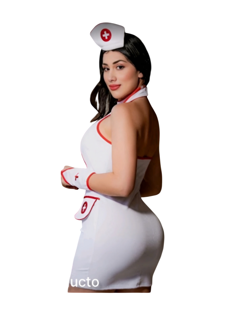 DISFRAZ DE ENFERMERA SEXY HALLOWEEN VESTIDO CON ESTETOSCOPIO MEDIAS - 2