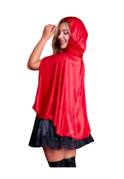 DISFRAZ DE CAPERUCITA ROJA HALLOWEEN SEXY CAPA CAPERUZA VESTIDO - 2