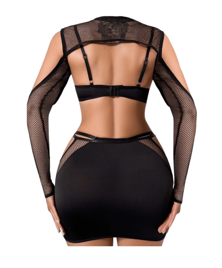 LENCERIA SEXY CONJUNTO DE FALDITA CON TANGA - 2