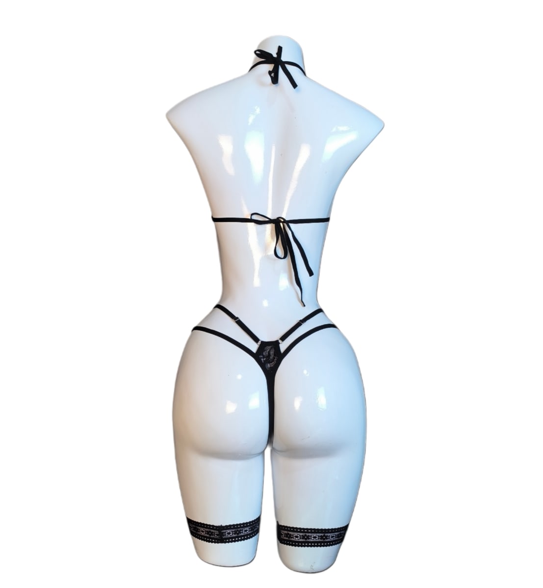 LENCERIA SEXY DE ENCAJE CONJUNTO PORTALIGAS SIEMPRE LISTA CON LIGUEROS - 3