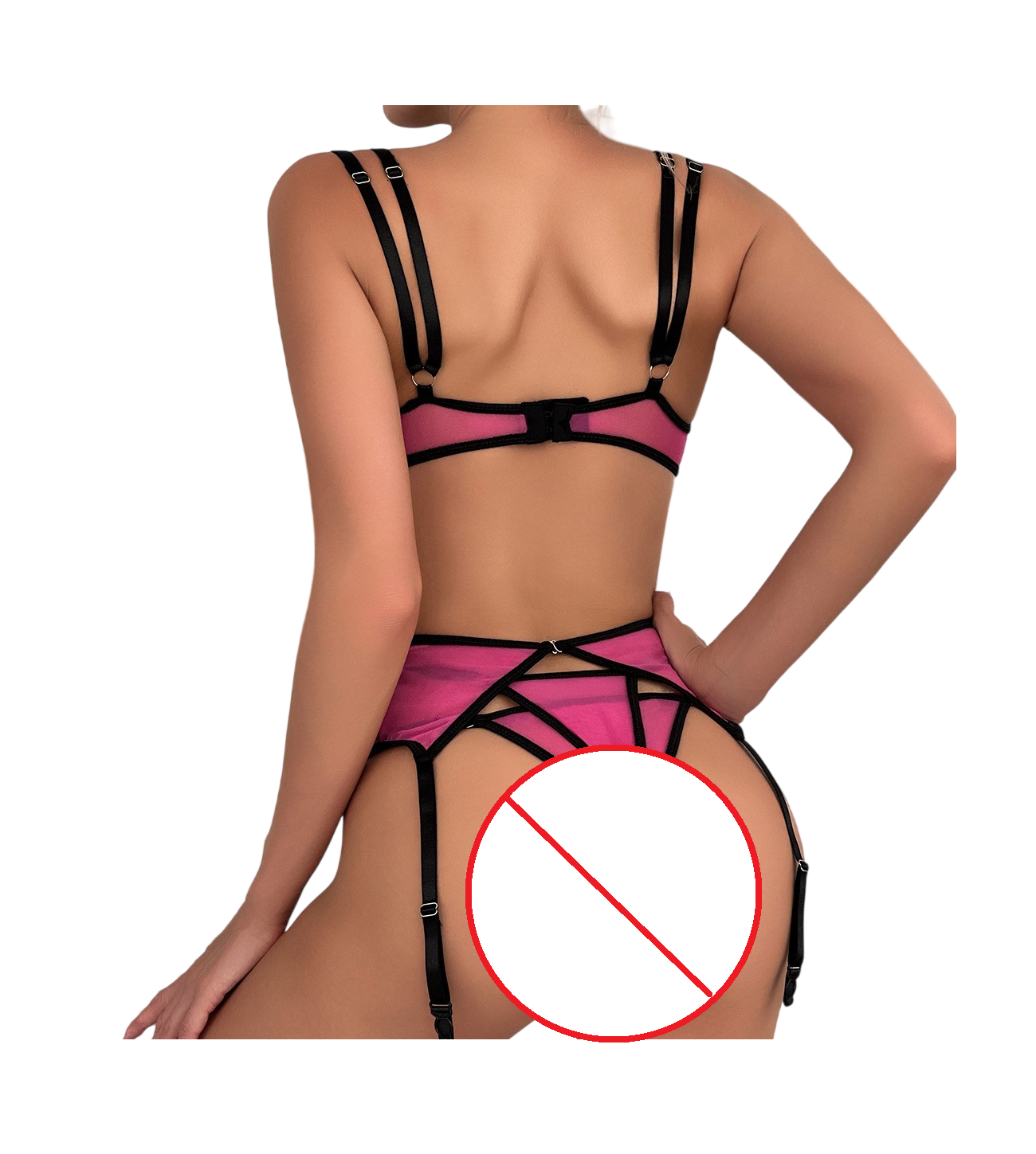 LENCERIA SEXY CONJUNTO PORTALIGAS SIEMPRE LISTA CON MEDIAS Y TANGA - 2