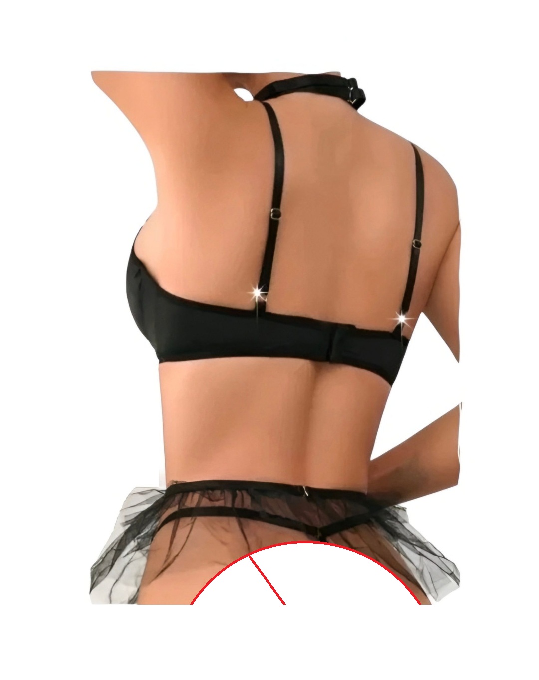 LENCERIA SEXY PORTALIGAS CON TUTU Y LIGUEROS - 2