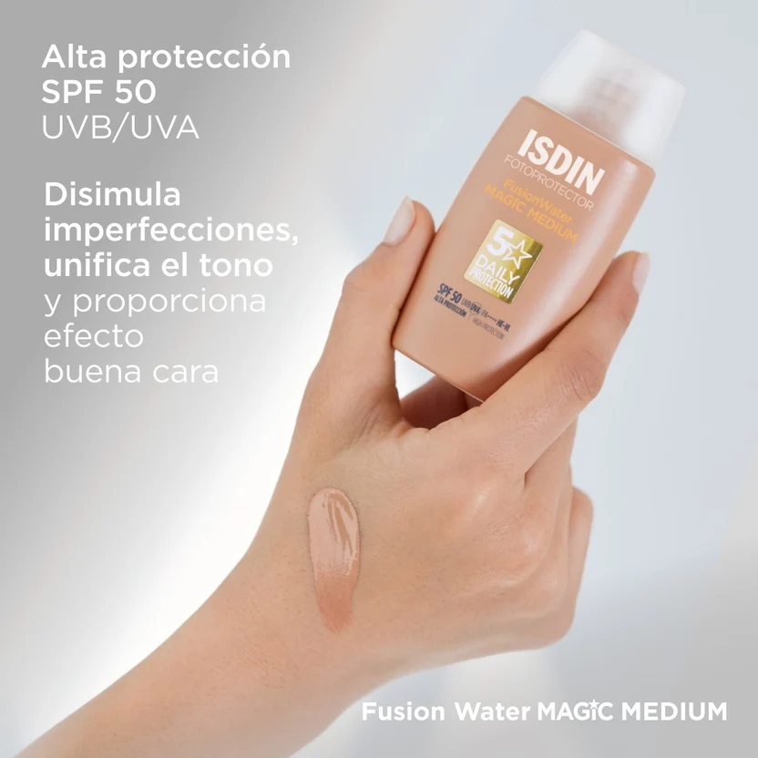 ISDIN FOTOPROTECTOR FUSION WATER MAGIC COLOR MEDIUM SPF 50 50ML - 2