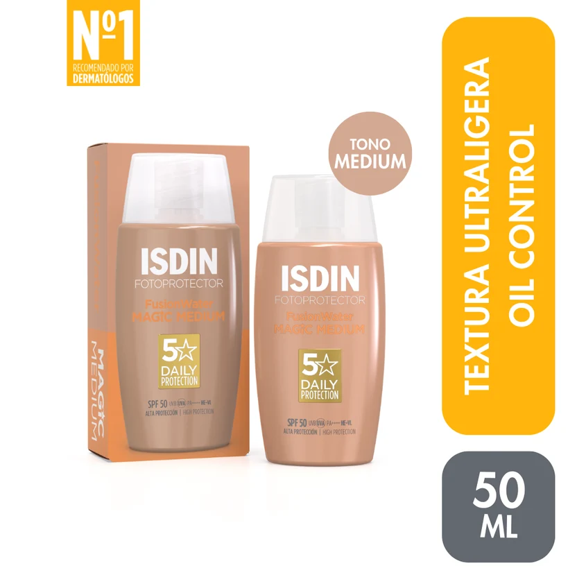 ISDIN FOTOPROTECTOR FUSION WATER MAGIC COLOR MEDIUM SPF 50 50ML - 4