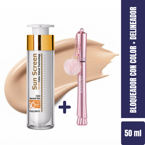 FREZYDERM BLOQUEADOR SUN SCREEN CON COLOR + DELINEADOR - 1