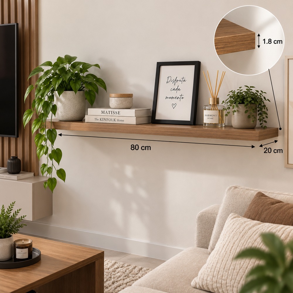 REPISA FLOTANTE DE PARED DE 80X20X1.8 CM PANELA - 1