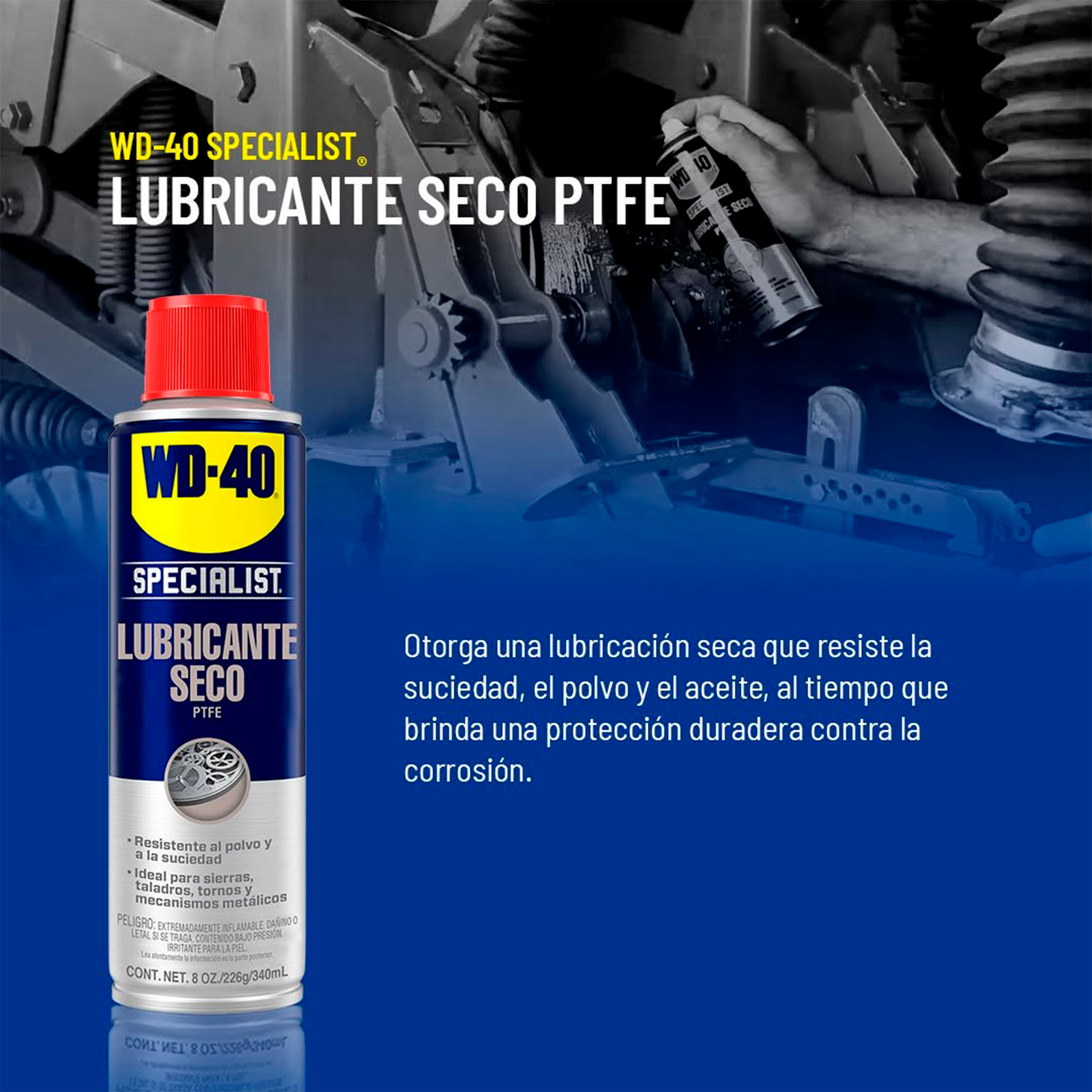WD40 LUBRICANTE SECO PTFE 8 OZ - 226GR. / 309ML. - 4