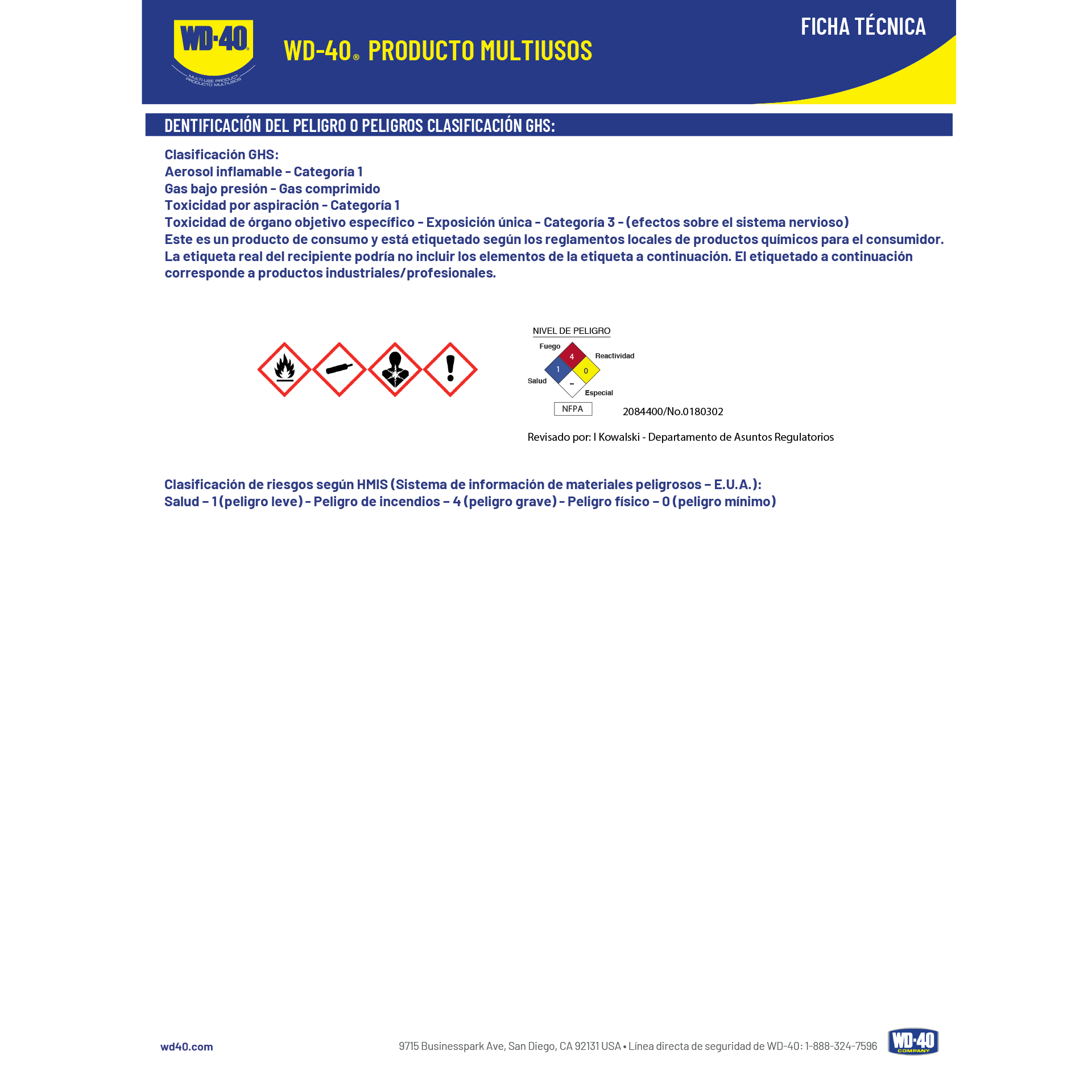 WD40 LUBRICANTE MULTIUSOS 11 OZ - 311GR. - AFLOJA TODO - 6
