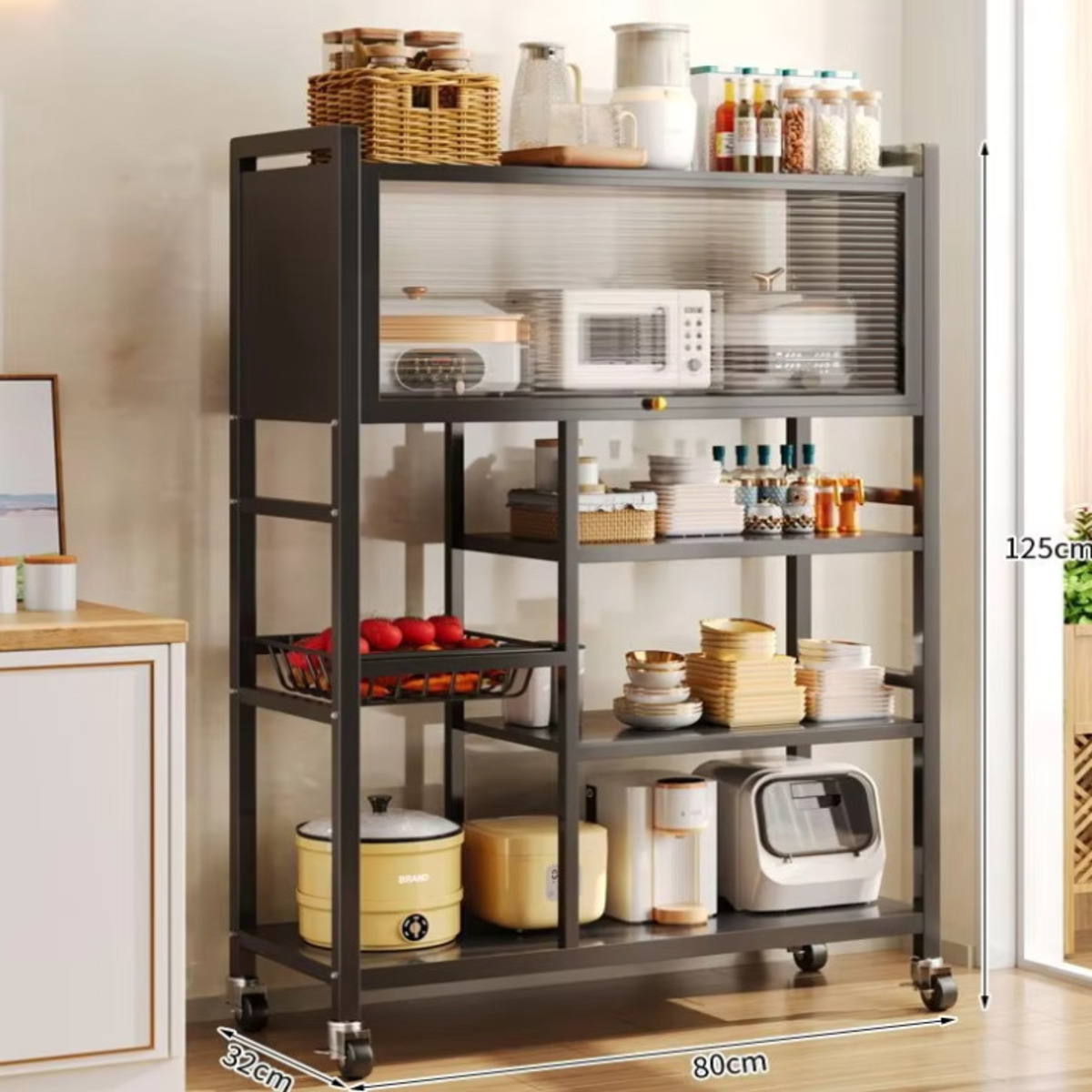 ESTANTE ORGANIZADOR MULTIUSO CON RUEDAS ESTANTE DE ALMACENAMIENTO DE COCINA - 3