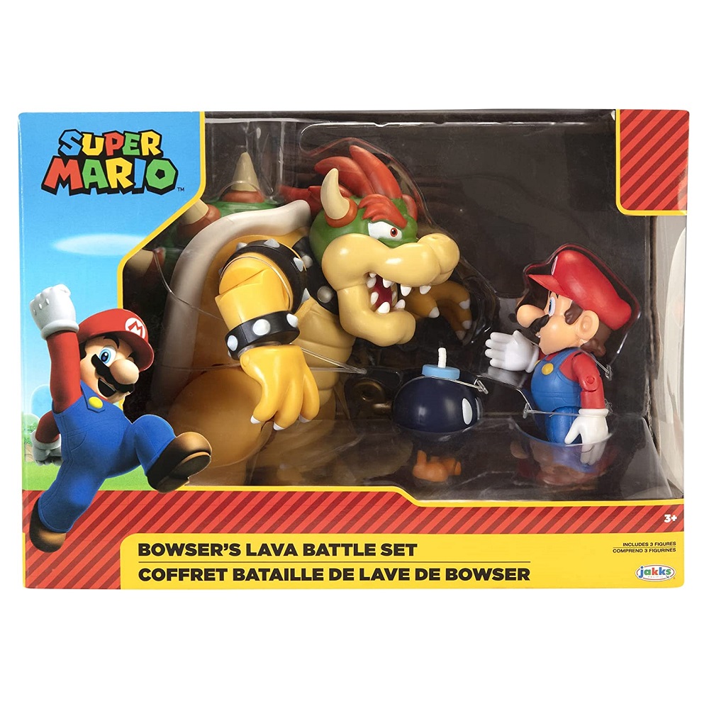 SET JAKKS PACIFIC BATALLA DE LAVA DE BOWSER VS MARIO BROS - 1