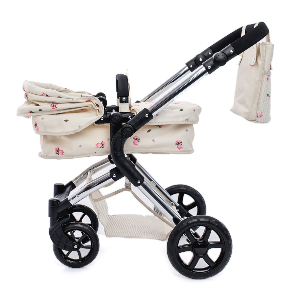 Cochecito Doble Para Muñecas Roma Darcie Rosa – Altura De Mango Ajustable 50-88 Cm, 16 Combinaciones