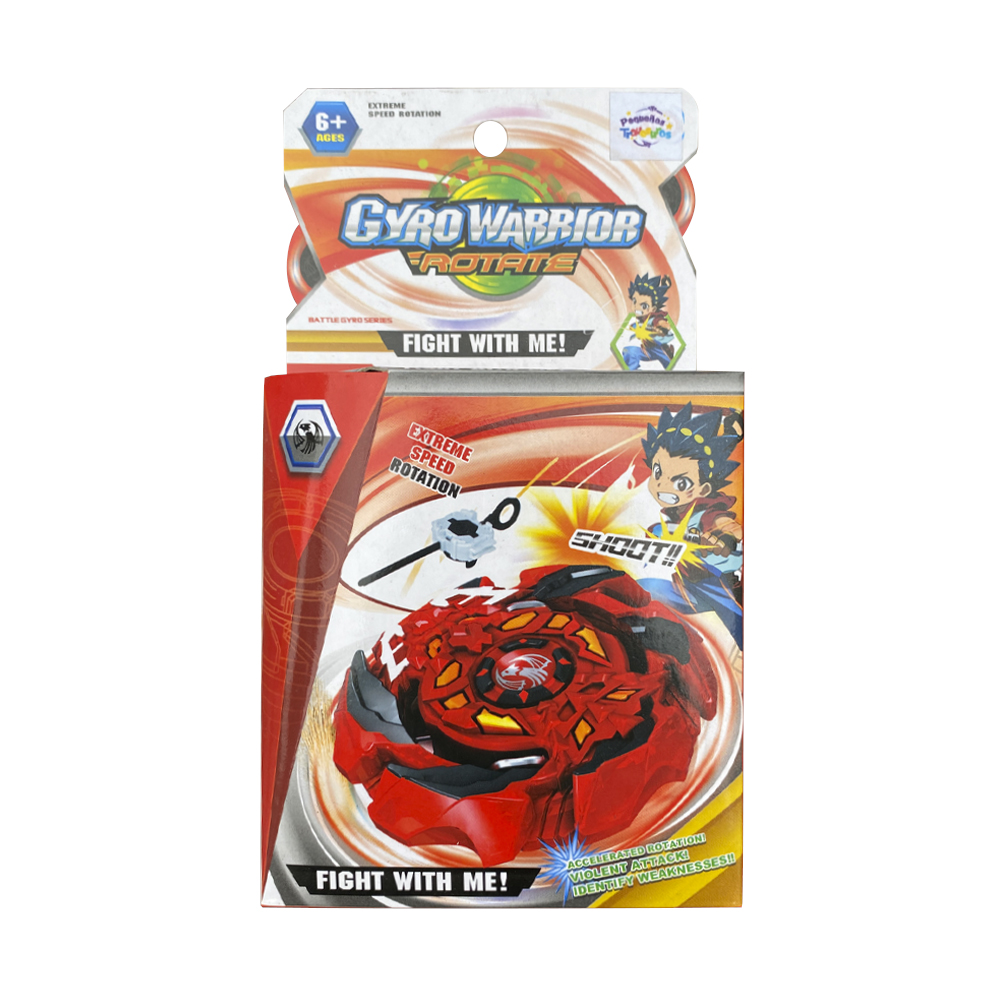 JUGUETE PARA NIÑOS LANZADOR GYRO WARRIOR ROTATE ROJO - 1