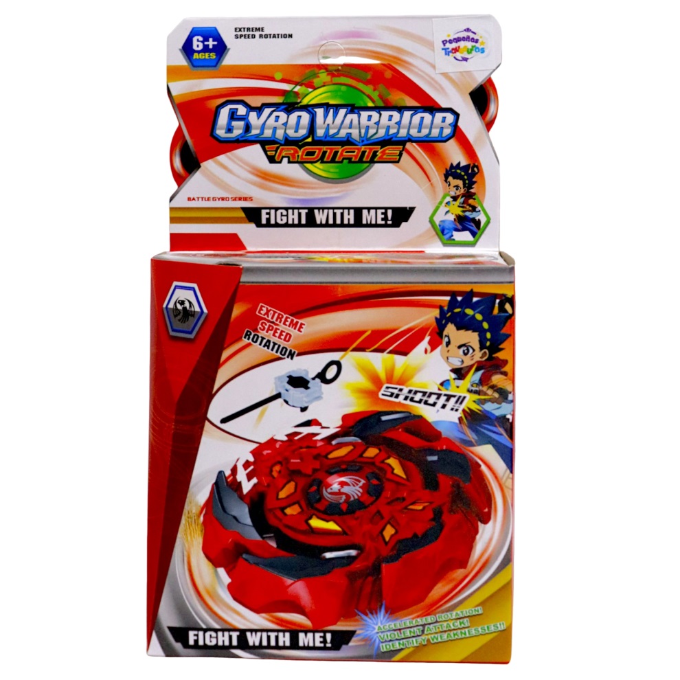 JUGUETE PARA NIÑOS LANZADOR GYRO WARRIOR ROTATE ROJO - 3