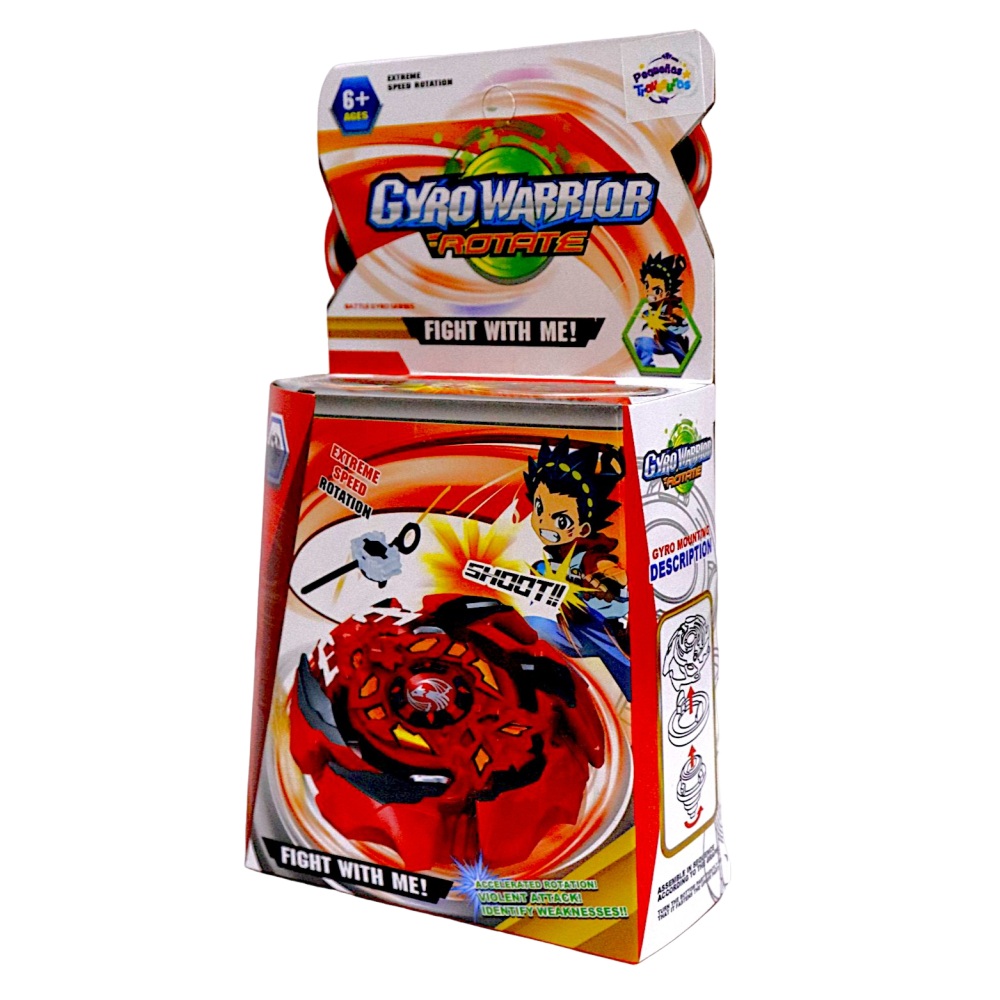 JUGUETE PARA NIÑOS LANZADOR GYRO WARRIOR ROTATE ROJO - 4