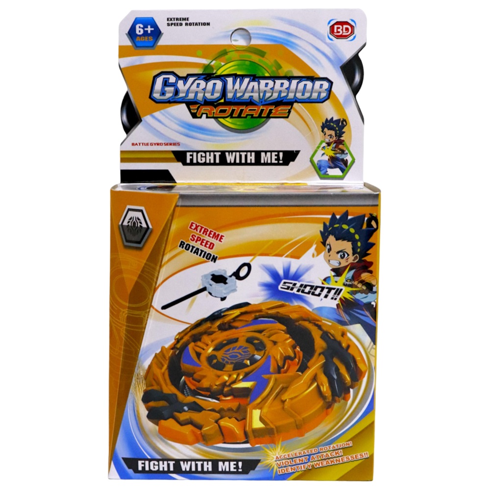 JUGUETE PARA NIÑOS LANZADOR GYRO WARRIOR ROTATE AMARILLO - 1