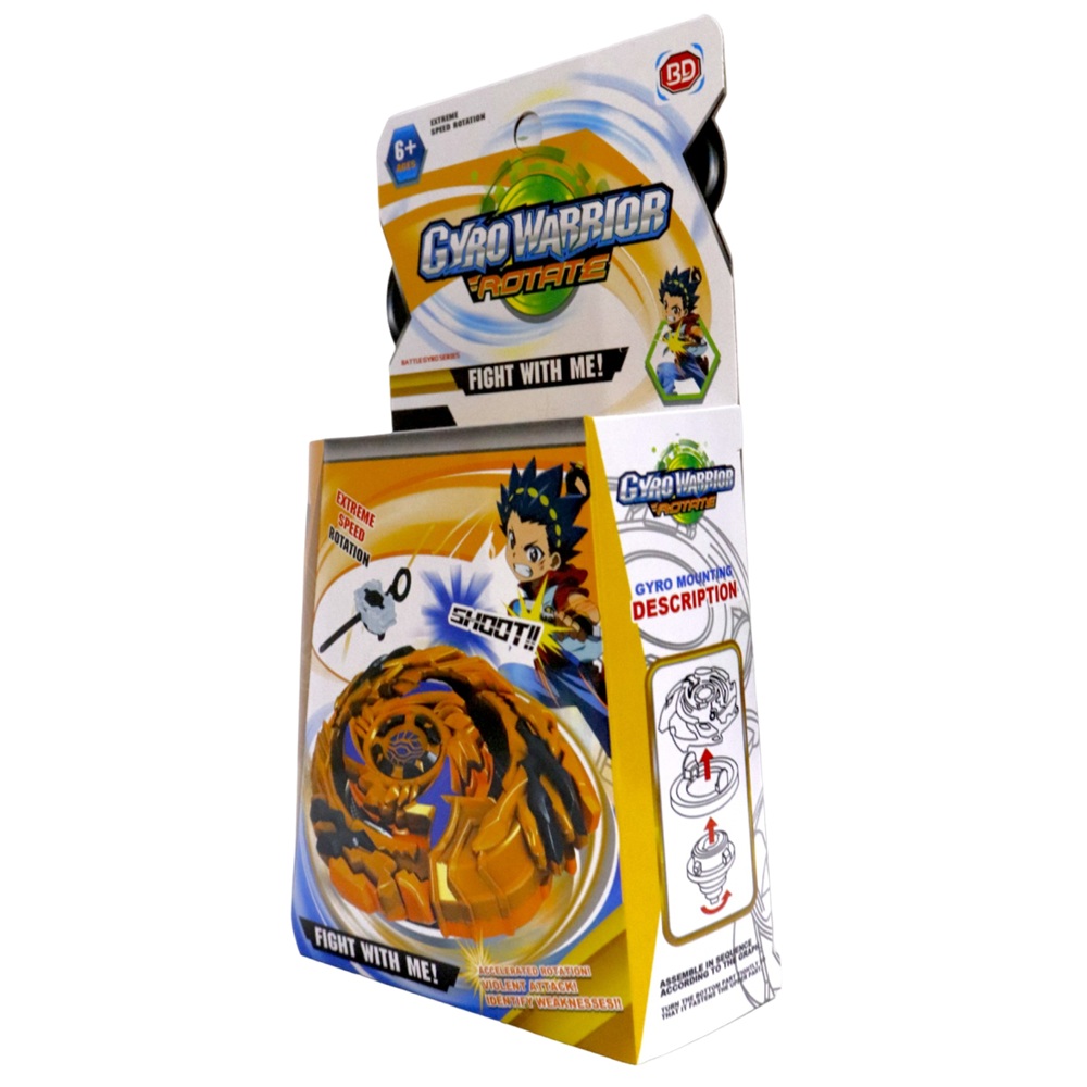 JUGUETE PARA NIÑOS LANZADOR GYRO WARRIOR ROTATE AMARILLO - 3