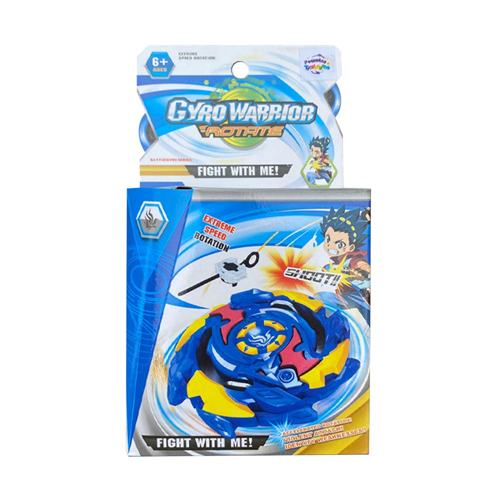 JUGUETE PARA NIÑOS LANZADOR GYRO WARRIOR ROTATE AZUL - 1