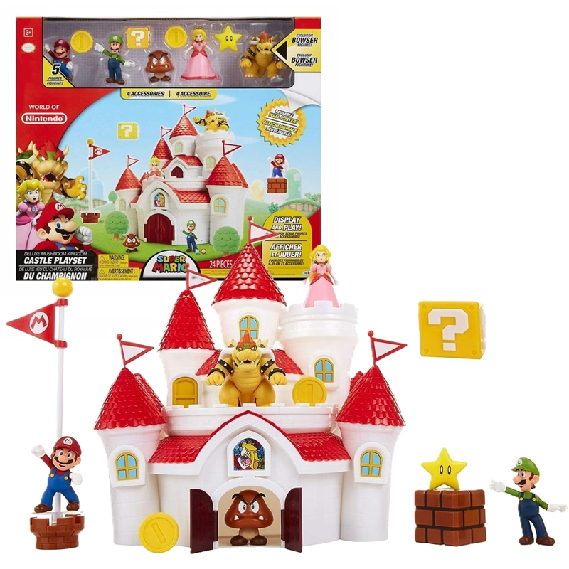 PLAYSET SUPER MARIO CASTILLO REINO CHAMPIÑON +5 PERSONAJES - 1