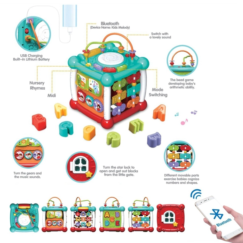 JUGUETE CUBO MUSICAL INTERACTIVO 6-EN-1 CON BLUETOOTH - 4
