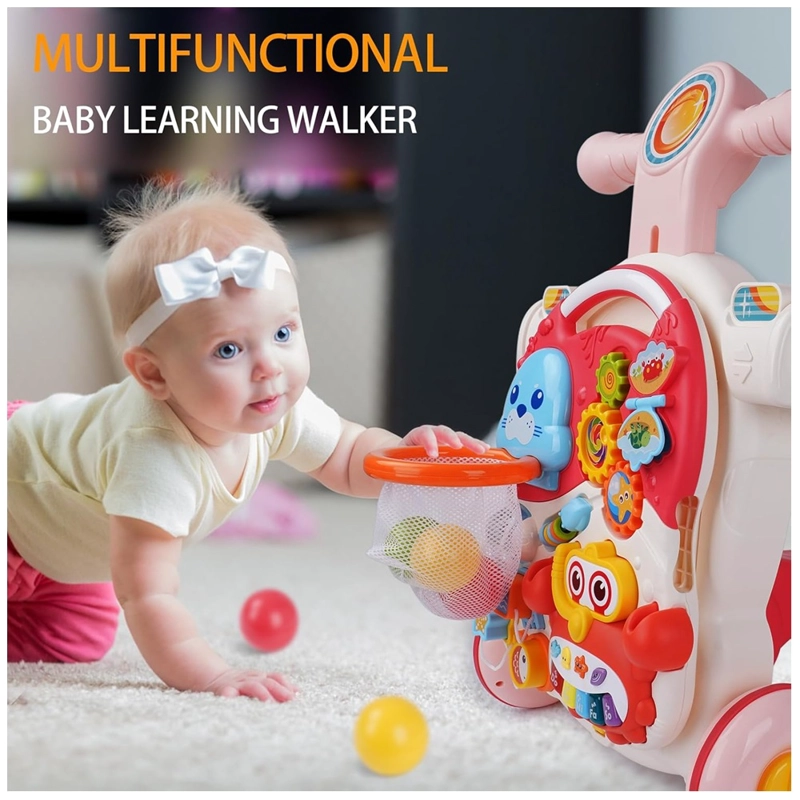 CAMINADOR MULTIFUNCIONAL 4 EN 1 ROSADO MUSICAL PARA BEBES - 3