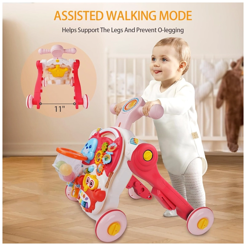 CAMINADOR MULTIFUNCIONAL 4 EN 1 ROSADO MUSICAL PARA BEBES - 6
