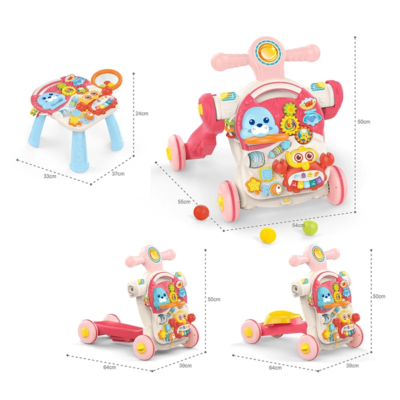 CAMINADOR MULTIFUNCIONAL 4 EN 1 ROSADO MUSICAL PARA BEBES - 8