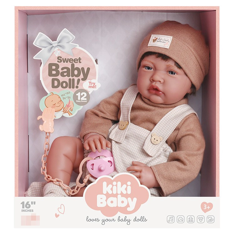 MUÑECA TIPO REBORN KIKI BABY 40 CM +12 SONIDOS - 1